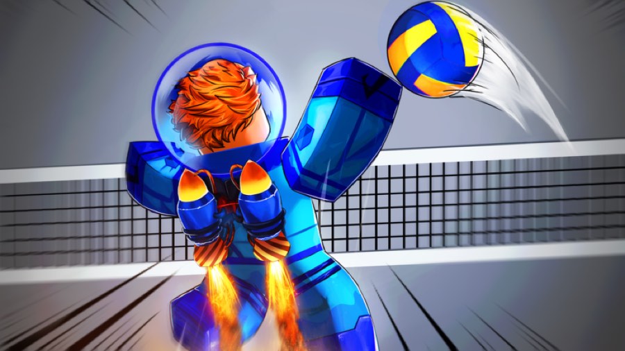 Comic-styled art of an armoured character spiking with rocket boosters
